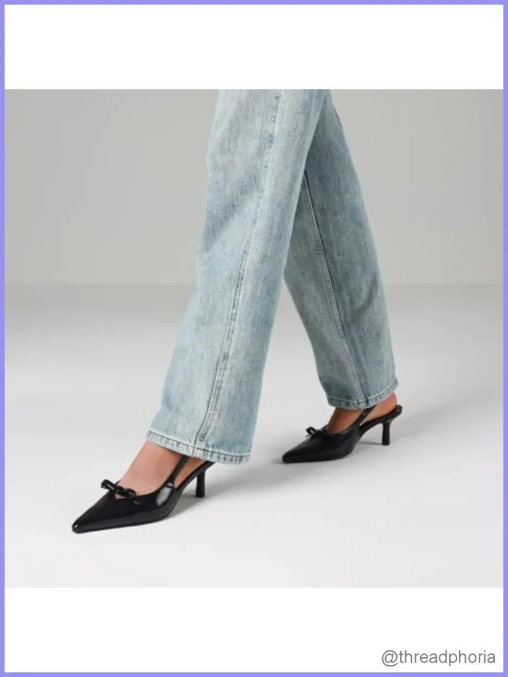 Kitten Heels with Bow Closed Toe Slingback Heels Faux Leather Pumps